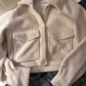 Abercrombie & Fitch Women's Beige Teddy Jacket